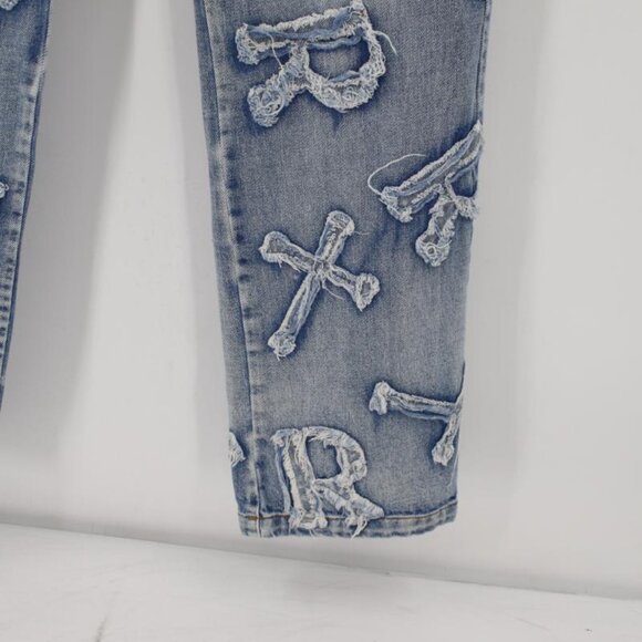 Racer worldwide jeans Women's 26 L32.5 Washed Ice Patch denim cotton streetwear - Picture 3 of 14